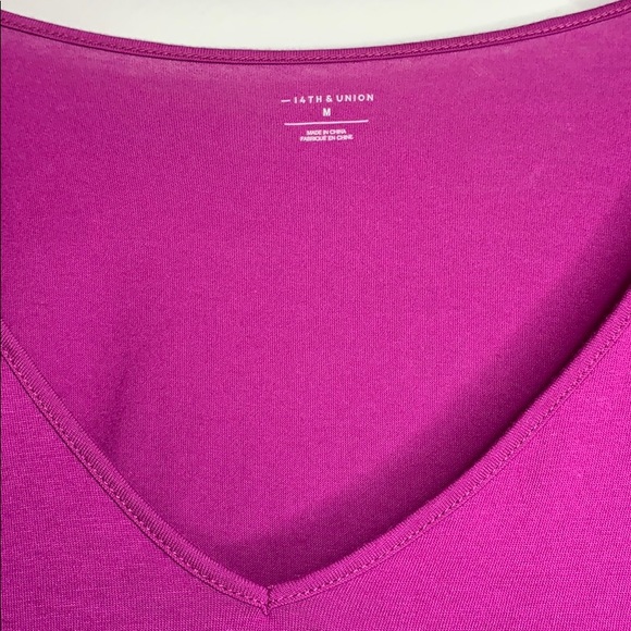 NWOT 14th & UNION • Pleated Sleeve Deep Purple Top - Picture 5 of 7